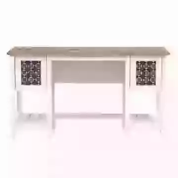Mediterranean Shaker Style Soft White Desk with Filing Drawer